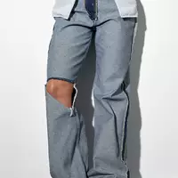 Двусторонние рваные джинсы в стиле grunge - голубой цвет, 40р (есть размеры)