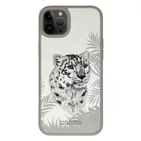 Polo Savanna Leather Case iPhone 15 Pro — Snow Leopard-Grey