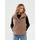 Жилетка коротка на кнопках  кольору мокко