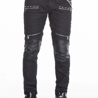 Мужские черные джинсы с цепями CIPO & BAXX