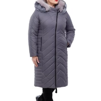 Женское зимнее пальто Мира песец (антрацит матовый)