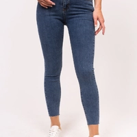 M-M Облегающие женские джинсы с вшитым ремнем - джинс цвет, S