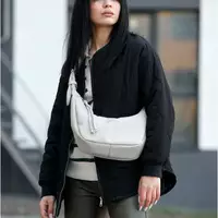 Женская сумка Sambag HOBO S серый шёлк