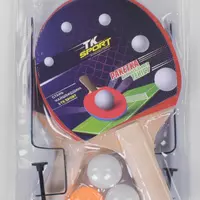 Ракетка С 34457 для пінг-понгу (50) "TK Sport" з сіткою, 2 ракетки + 3 кульки, в слюді