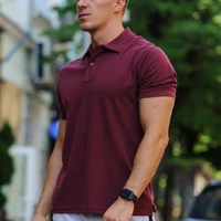 Бордовая мужская футболка поло / купить рубашку поло