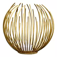 Интерьерный подсвечник - шар для чайной свечи металлический Золотой