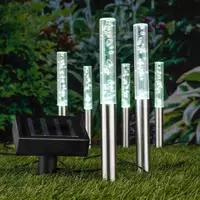 Садовый светильник на солнечной батарее — HI Solar, 28,5 см 6 шт. 429157