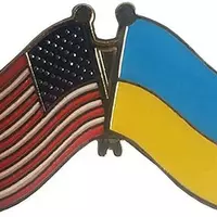 Значок парний прапор України 25х40 мм. Пін Україна. Пін США. Україна і Америка значок RESTEQ