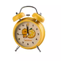 Настільний годинник з будильником Fruity Friends на батарейках, жовтий