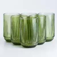 Набір склянок із товстого скла 6 штук по 450 мл, зелений