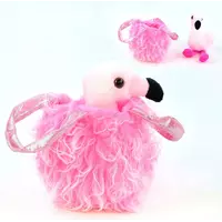 Мягкая игрушка фламинго в сумочке Kimi розовая 21 см 70810048