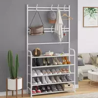 Напольная вешалка для одежды New simple floor clothes rack size с полками и крючками