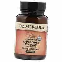 Органический Яблочный уксус и Кайенский перец, Organic Fermented Apple Cider Vinegar and Cayenne, Dr. Mercola  30таб (72387002)
