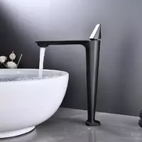 Дизайнерский смеситель для раковины смеситель в ванну однорычажный WanFan люкс качества Черный-хром